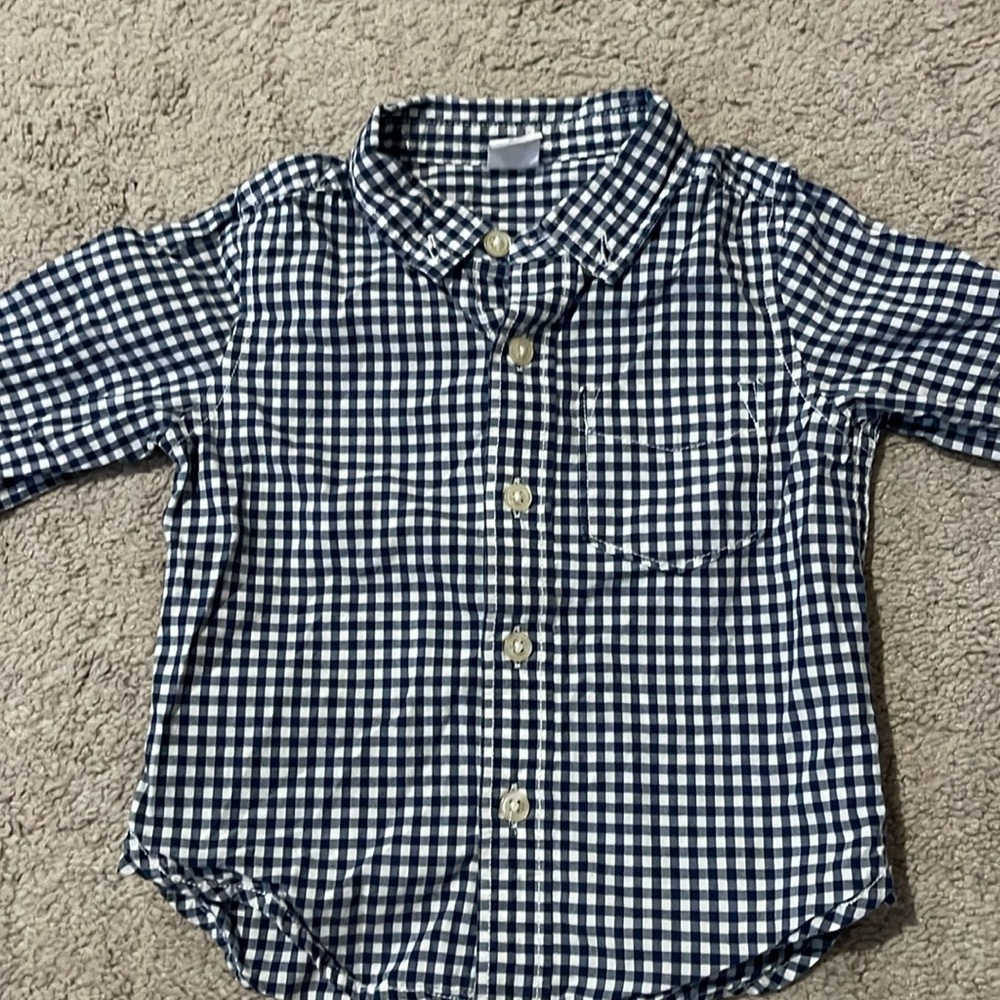 Blue and white checked button down - Baby Gap - 12-18mo